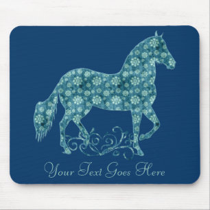 Paso Fino Horse Teal Grunge Blommigt Musmatta