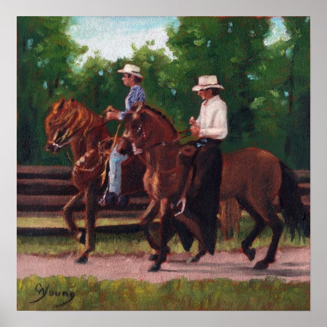 Paso Fino Horses Poster Skriv ut (Framsidan)