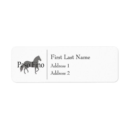 Paso Fino Silhouettetext 1 Returadress Etikett