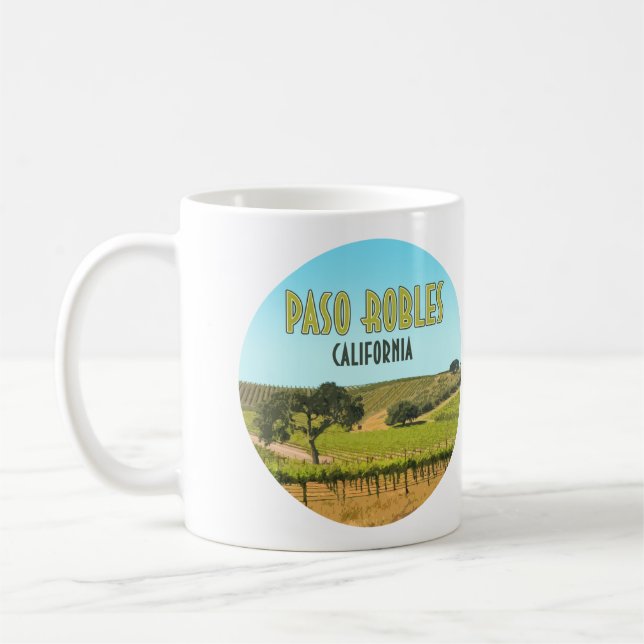 Paso Robles California Vineyard Vintage Kaffemugg (Vänster)