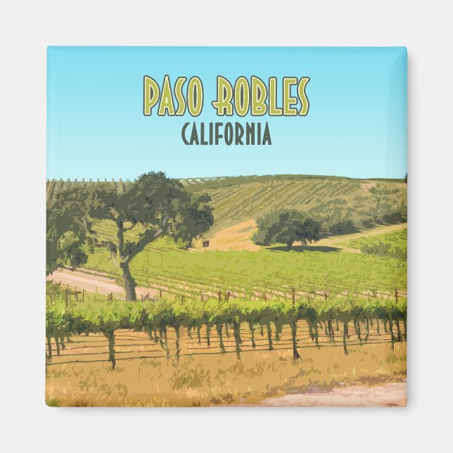 Paso Robles California Vineyard Vintage Magnet (Framsidan)