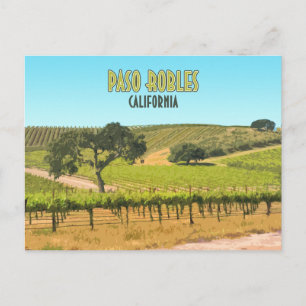 Paso Robles California Vineyard Vintage Vykort