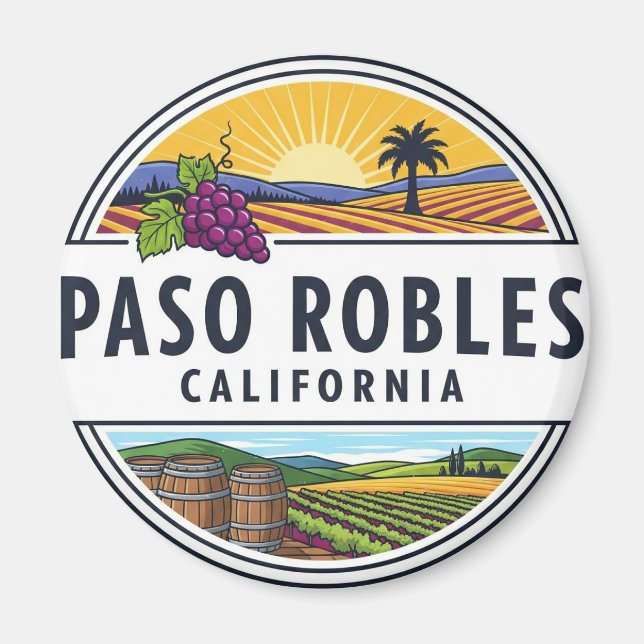 Paso Robles Kalifornien Central Coast Magnet (Framsidan)
