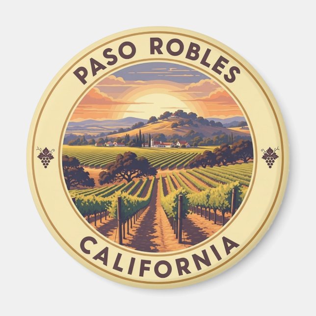 Paso Robles Kalifornien Central Coast Magnet (Framsidan)