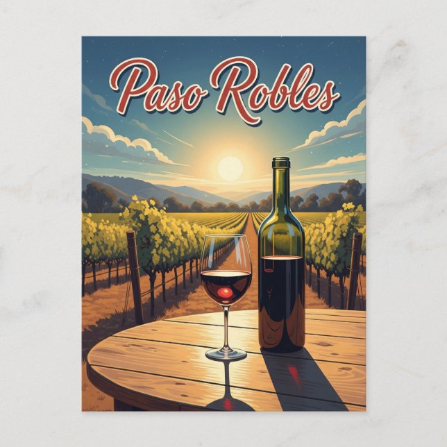 Paso Robles Kalifornien Centralkusten Vykort (Framsida)