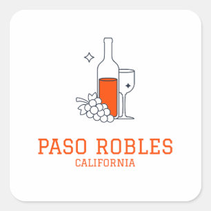 Paso Robles - Kalifornien Fyrkantigt Klistermärke