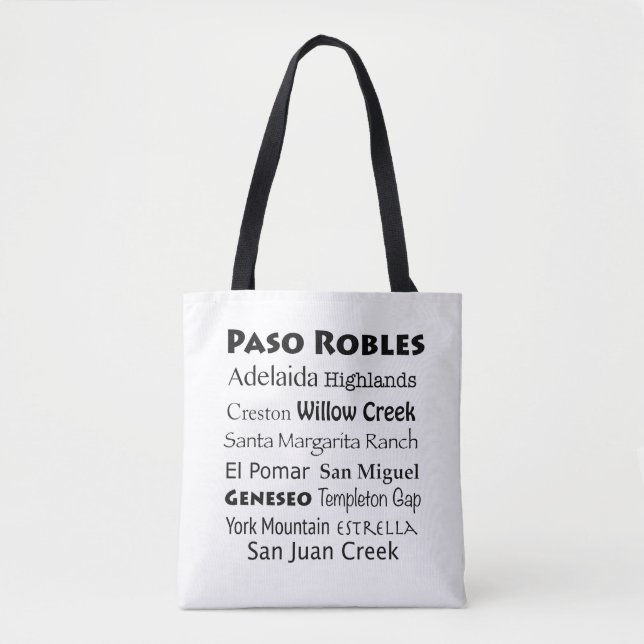 Paso Robles Vin Land Shoulder Tote Tygkasse (Framsida)
