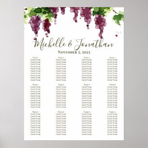 Paso Robles Vineyard Winery Bröllop Sittdiagram Poster