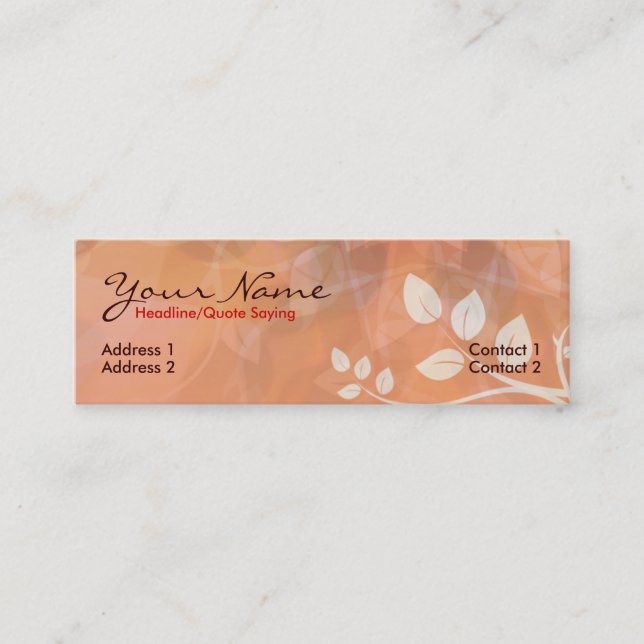 Pasoflora profilerar kortet mini visitkort (Framsida)