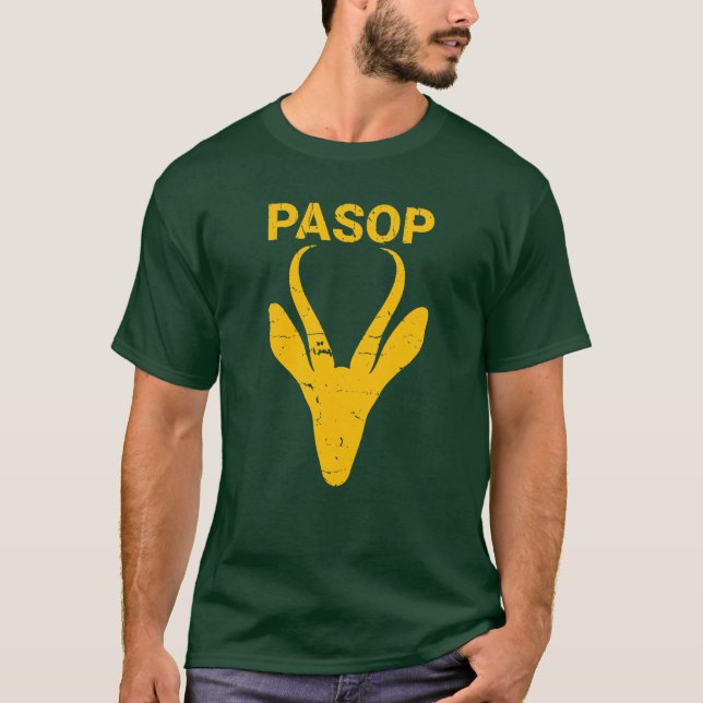 Pasop Springbok Warning Sign South Afrika Rugby T Shirt (Framsida)