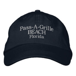 Pass-A-Grille Beach Embroized Baseball Hat Broderad Keps