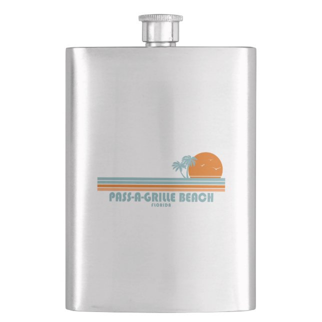 Pass-a-Grille Beach Florida Sol Palmträd Fickplunta (Framsidan)