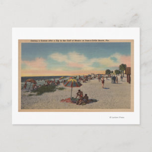 Pass-a-Grille Beach, Florida - Sunbathers on Vykort