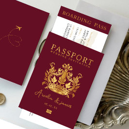 Pass Bröllop vid Destination Falsk guld inbjudan