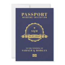 Pass Bröllopsinbjudan med Monogram för Destination