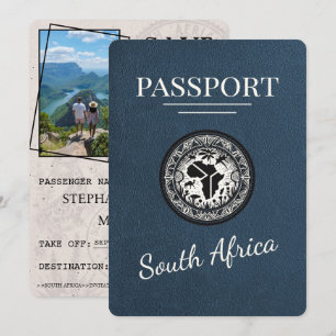 Pass för marinblå syd-Afrika Spara Datumet
