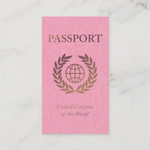 pass för rosa och guld visitkort
