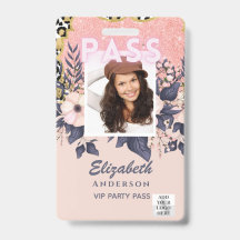 PASS Foto-ID - Blommig glitter Trendig