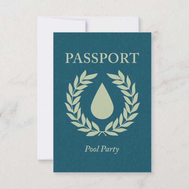 pass från bassäng party inbjudningar (Framsida)