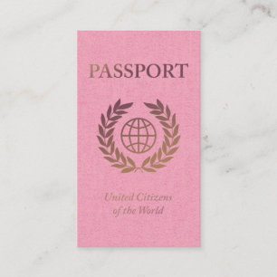 pass från guld och rosa med medielänkar i social visitkort