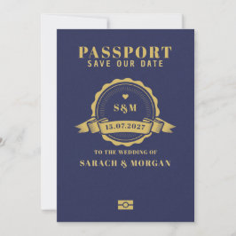 Pass Monogram för Bröllop på Resmålet Spara Datumet
