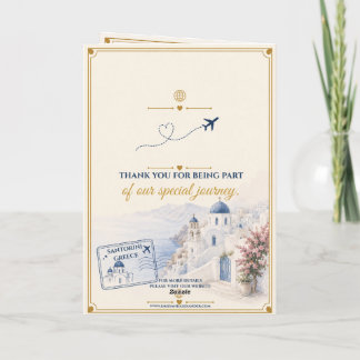 Pass RSVP-kort Santorini Bröllop Inbjudan