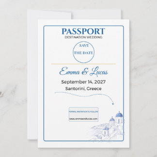 Pass Save the Date Santorini Bröllop Spara Datumet
