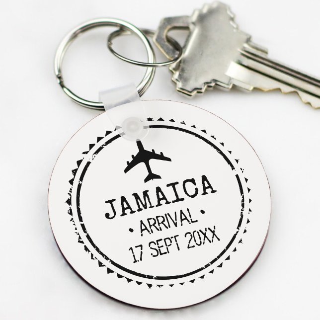 Pass stämpel Jamaica Destination Bröllopsgåva Nyckelring (Passport Stamp Jamaica Destination Wedding Favor Keychain
)