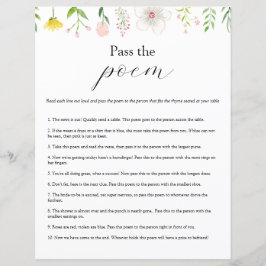 Pass the Poem Bridal Shower-spel