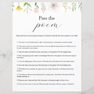 Pass the Poem Bridal Shower-spel