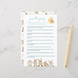 Pass The Prize Cute Bunny Blue Baby Shower Game