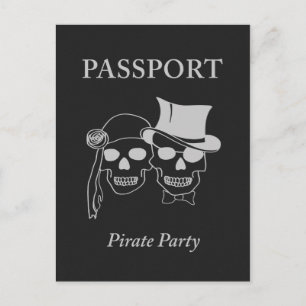 pass till en piratfest inbjudan vykort