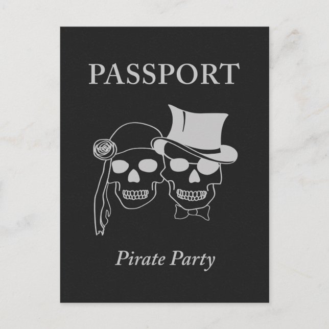 pass till en piratfest inbjudan vykort (Framsida)