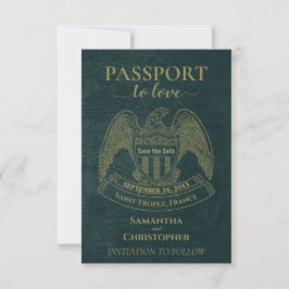 Pass till kärlek Söt Rolig Destination Bröllop Tea Spara Datumet