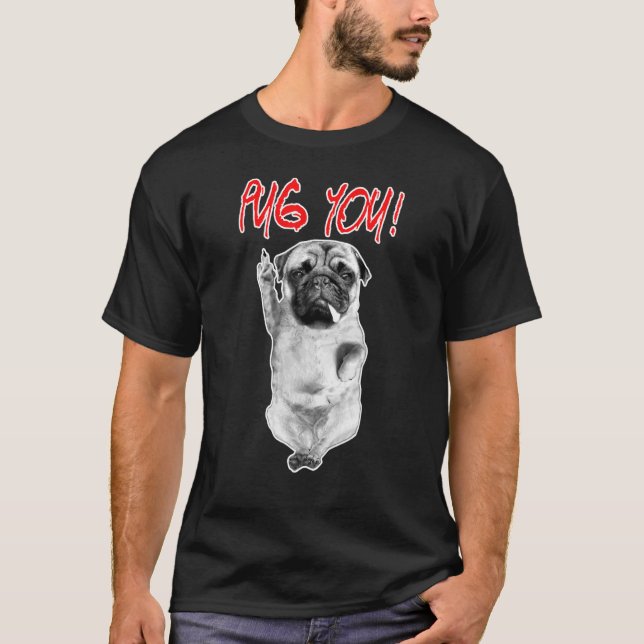 Passa dig! Puggy Hundälskares Pug Friends for Life T Shirt (Framsida)