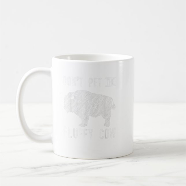 Passa inte Fluffy Cow Bison Buffalo National P Kaffemugg (Vänster)