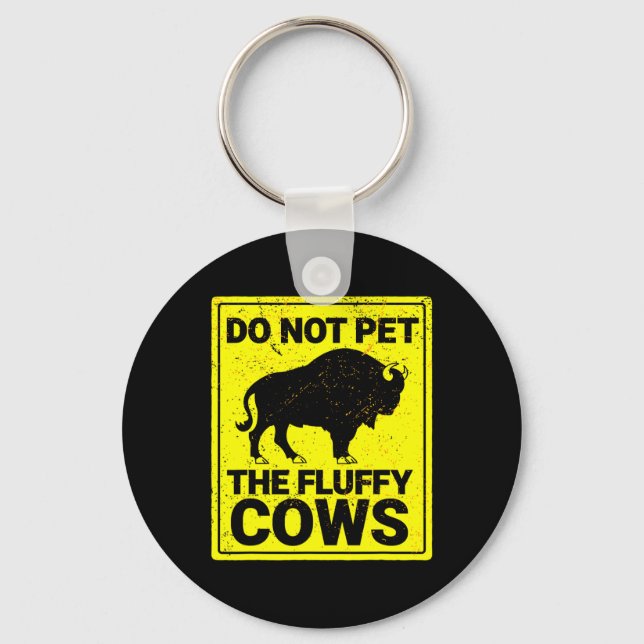 Passa inte fluffy Cows-nuny Bison Halloween Nyckelring (Framsida)