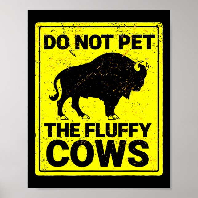 Passa inte fluffy Cows-nuny Bison Halloween Poster (Framsidan)