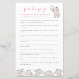 Passa priset Baby Shower Game - Rosa Elephant