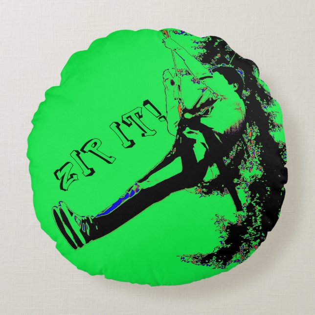 Passa! Zipline Rider Rund Kudde (Framsidan)