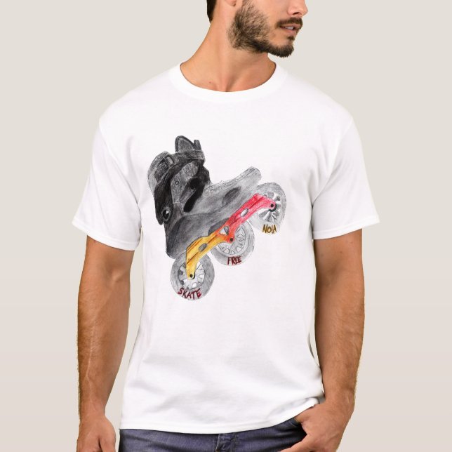 Passade fri Nola för skridskon logotyp T Tee Shirt (Framsida)