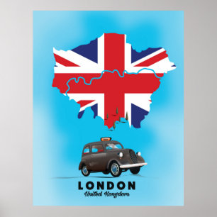 Passageraraffisch i London Illustrated karta Poster