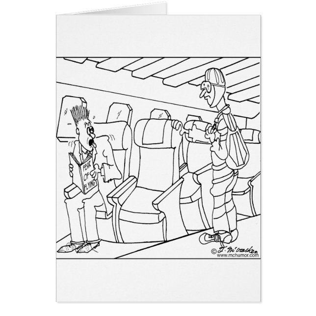 Passagerare ha på sig en fallskärm hälsningskort (Framsidan)