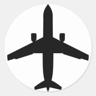 passagerarflygplan runt klistermärke