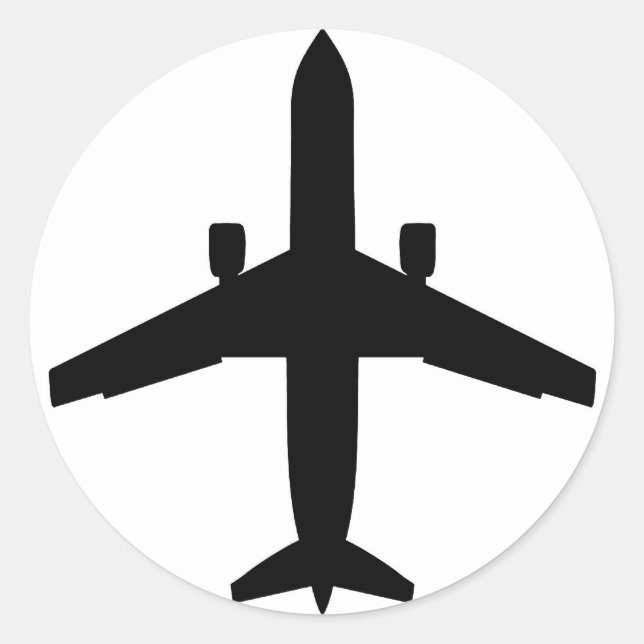 passagerarflygplan runt klistermärke (Framsida)