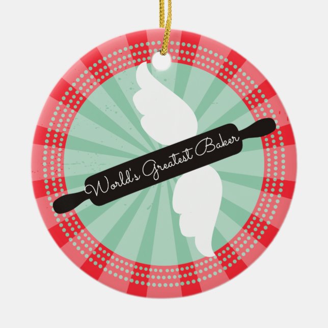 Passagerarprydnadsföremål för bageribuss julgransprydnad keramik (Framsidan)