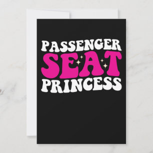 Passagerarsäte Princess Girl Girl Car Groovy Retro Inbjudningar