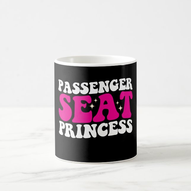 Passagerarsäte Princess Girl Girl Car Groovy Retro Kaffemugg (Center)