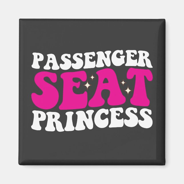 Passagerarsäte Princess Girl Girl Car Groovy Retro Magnet (Framsidan)