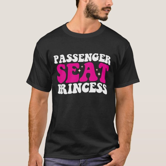 Passagerarsäte Princess Girl Girl Car Groovy Retro T Shirt (Framsida)